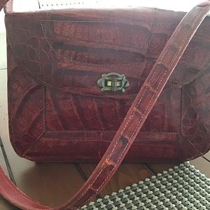 Vintage Red reptile purse